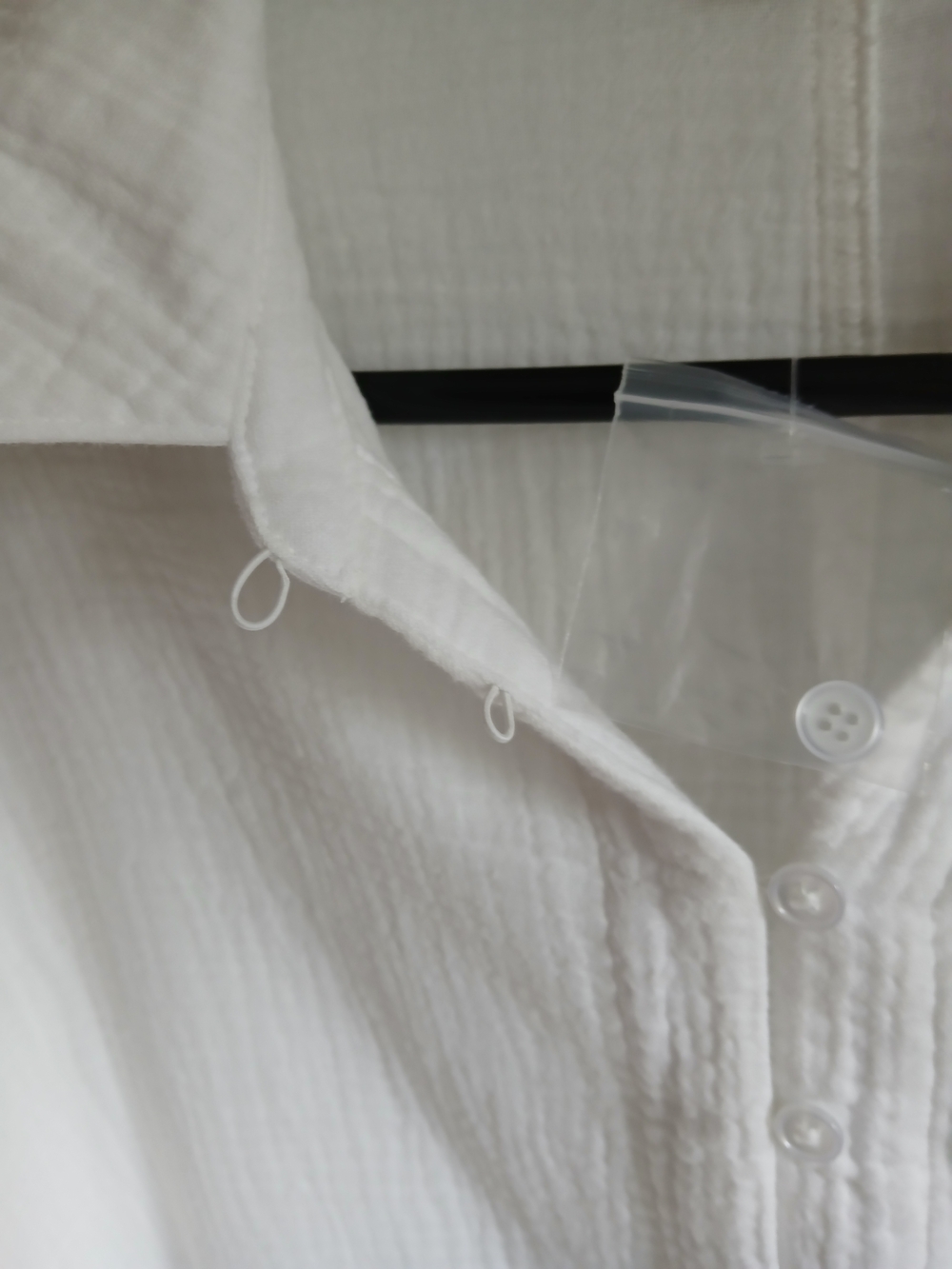 Altar'd State White Cotton Gauze Button-Up Oversized Blouse Frayed Hem - Picture 3 of 15